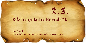 Königstein Bernát névjegykártya